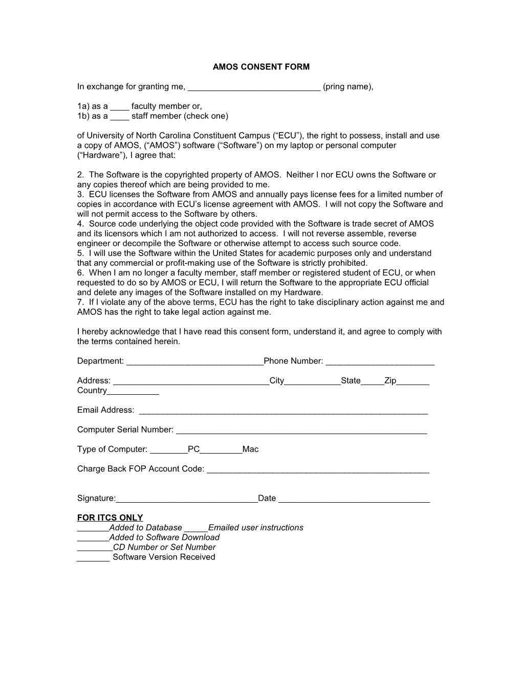 Amos Consent Form