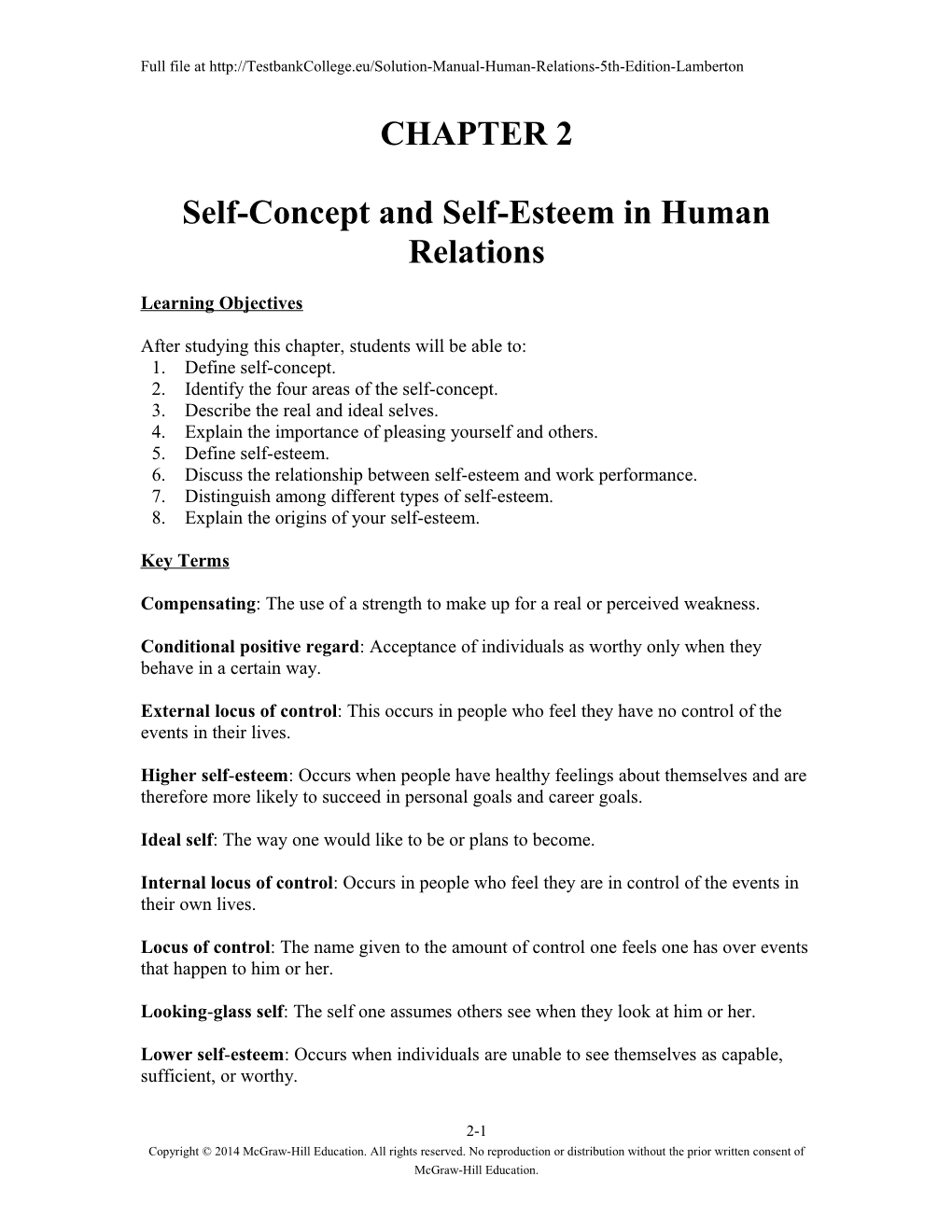 Self-Concept and Self-Esteem in Human Relations