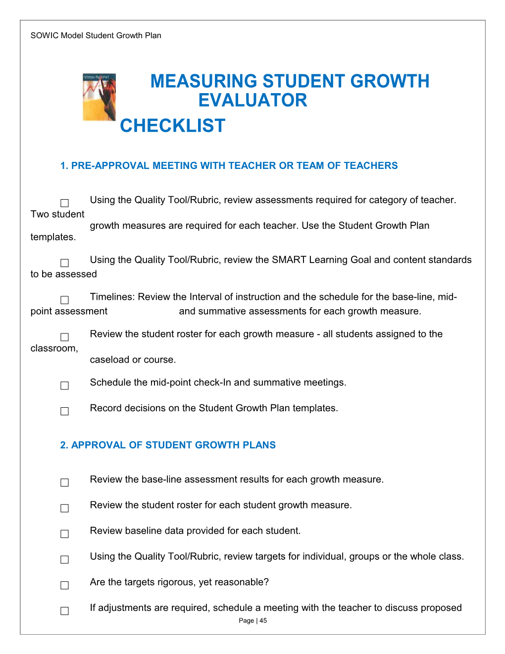SOWIC Model Student Growth Plan