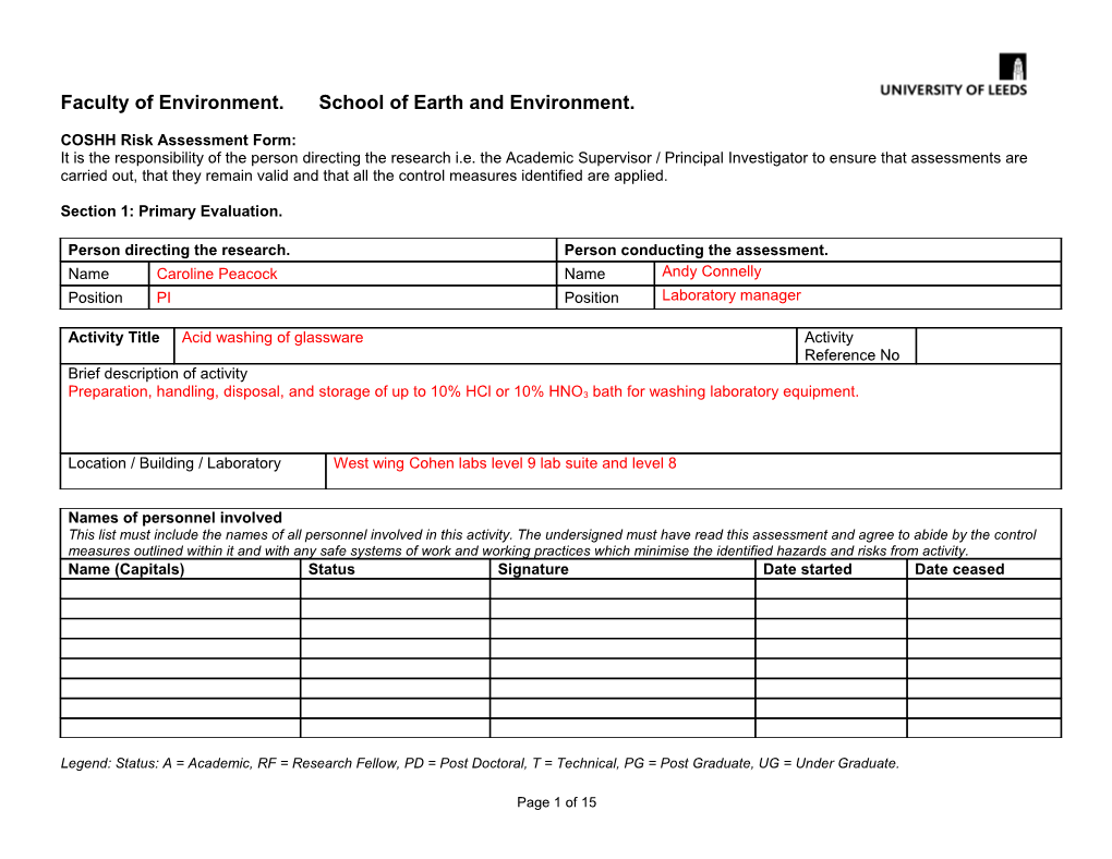 University of Leeds: Faculty of Environment