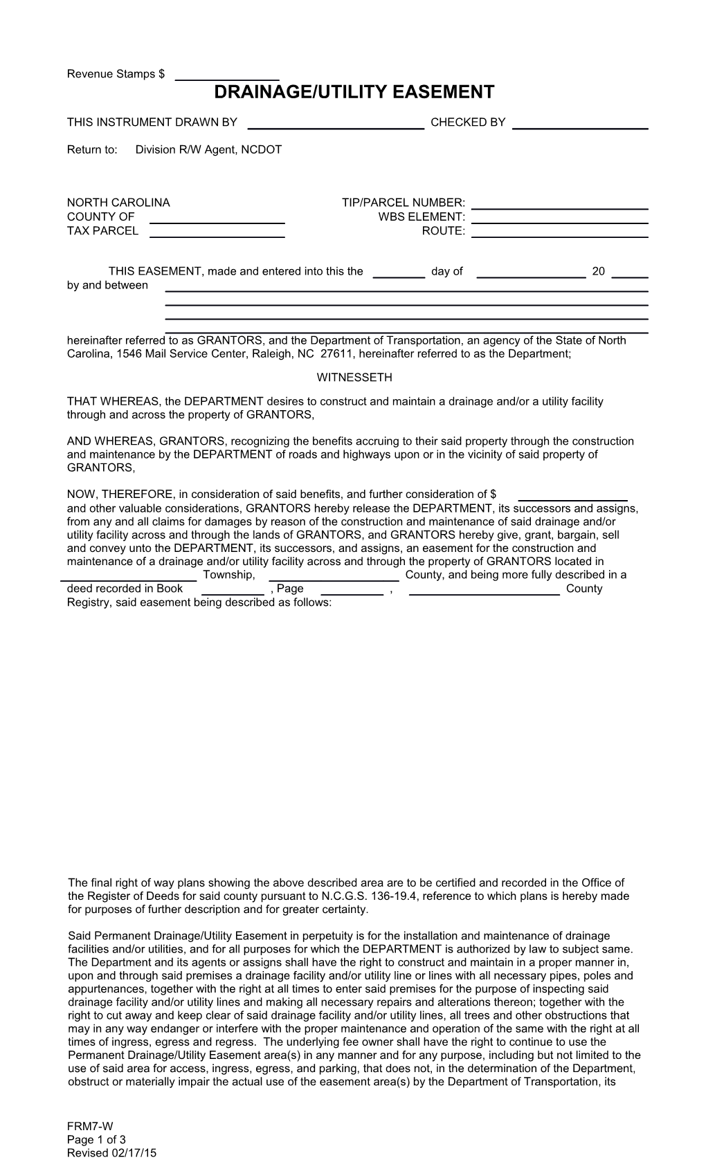 Drainage - Utility Easement