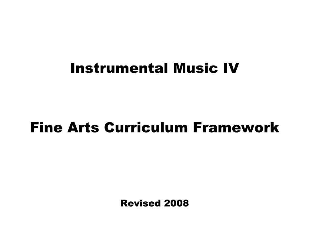 Fine Arts Curriculum Framework s1
