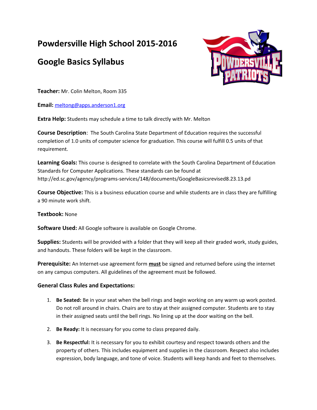 Google Basics Syllabus