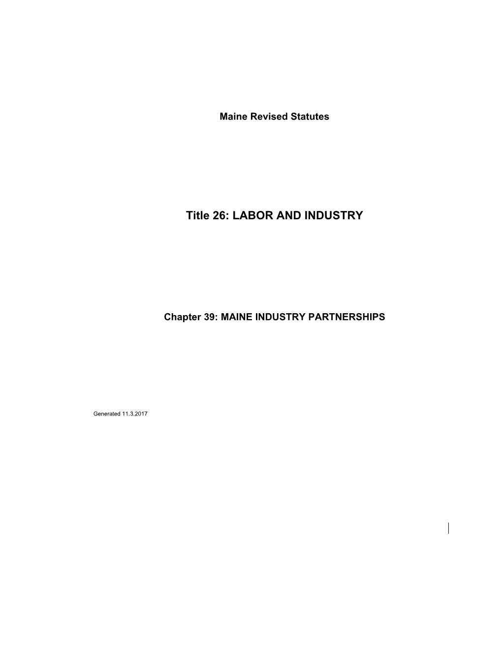 MRS Title 26 3303. INDUSTRY CLUSTERS