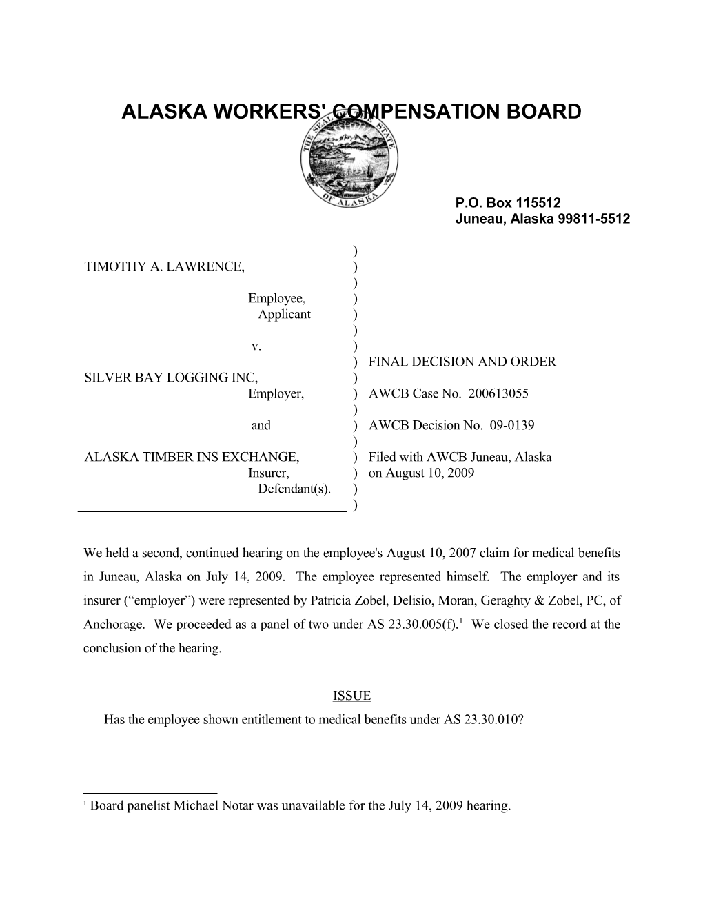 Alaska Workers' Compensation Board s20
