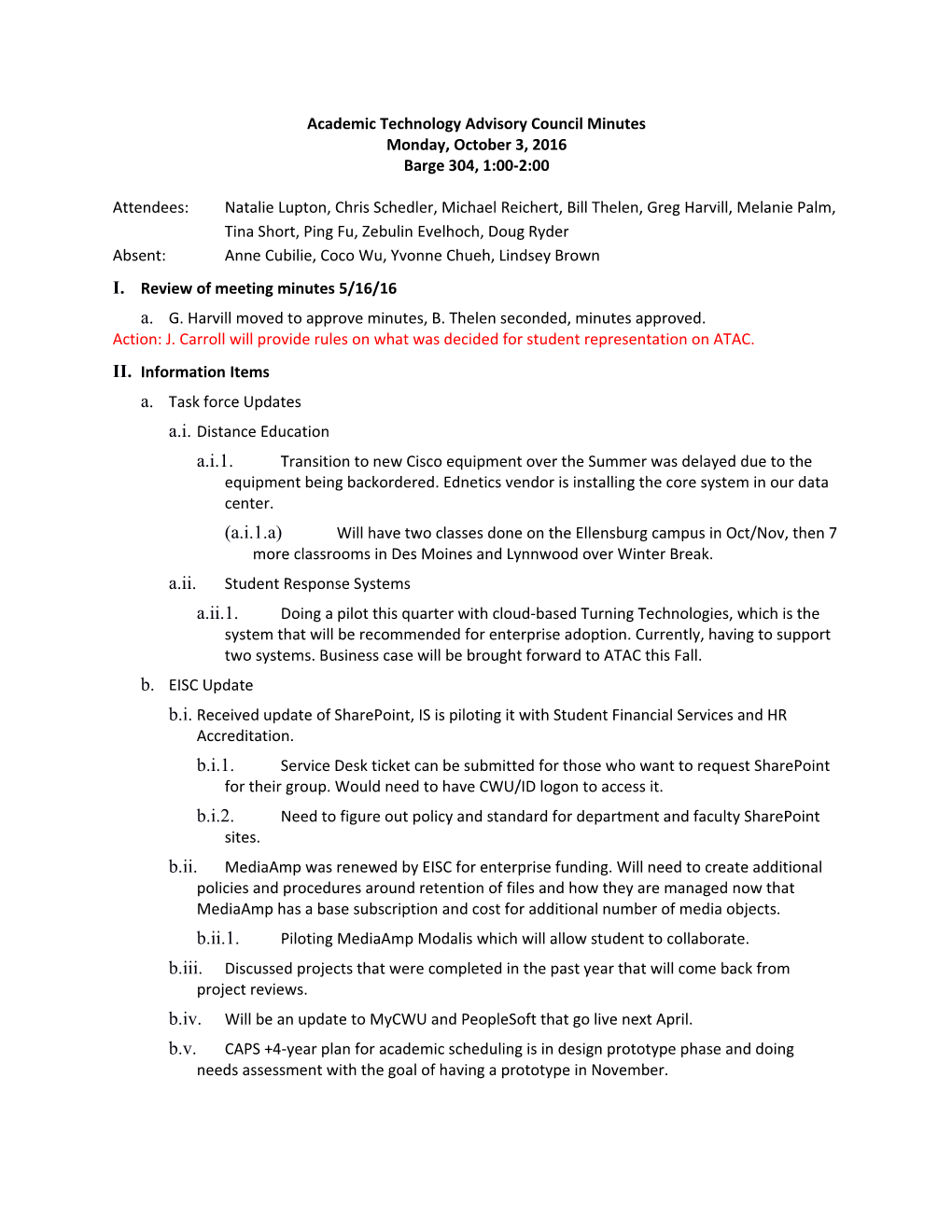 Academic Technology Advisory Council Minutes