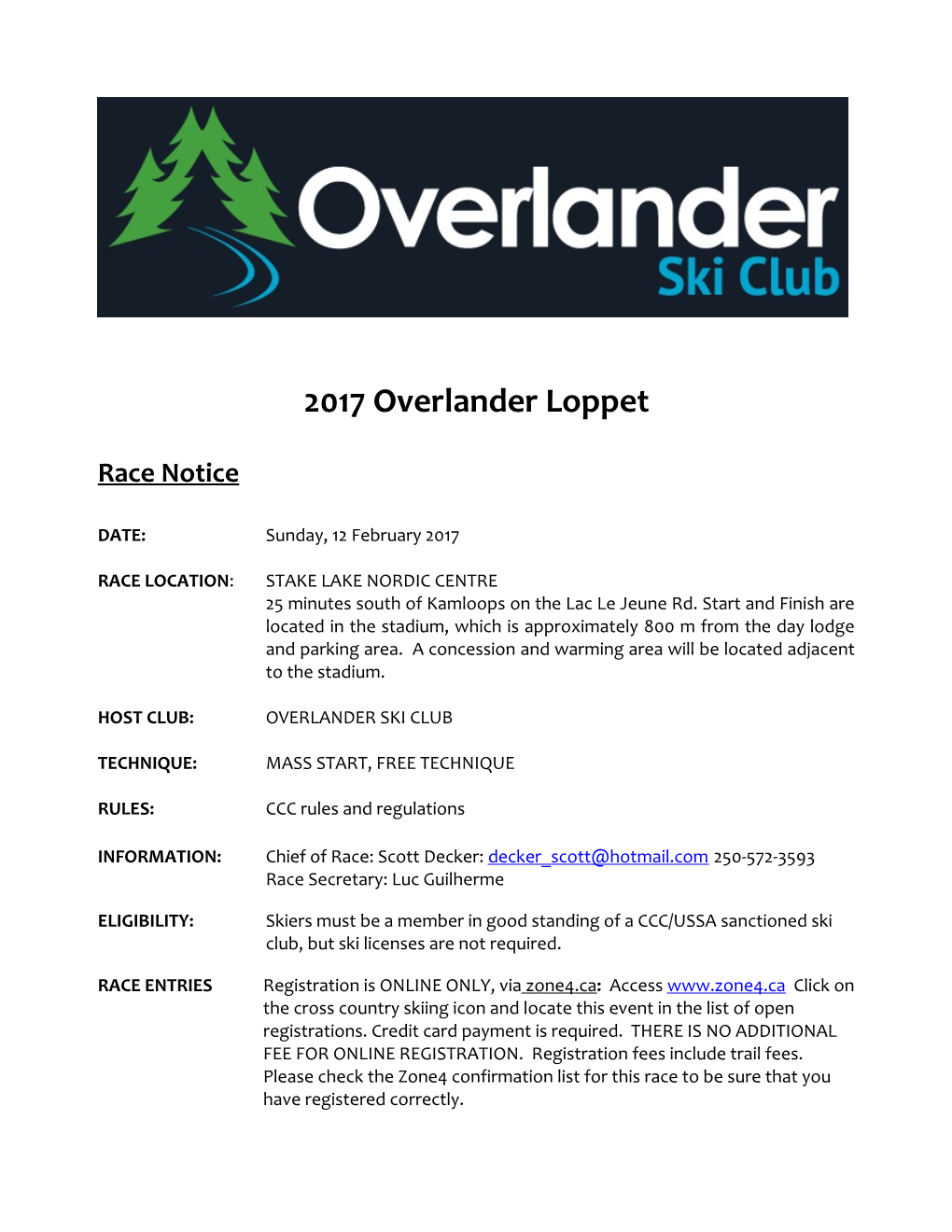 2017 Overlander Loppet