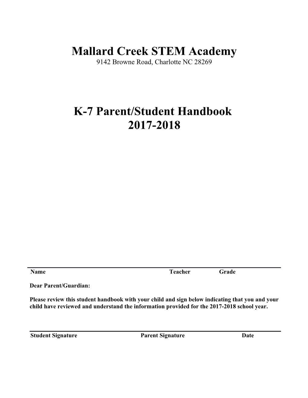 Mallard Creek STEM Academy