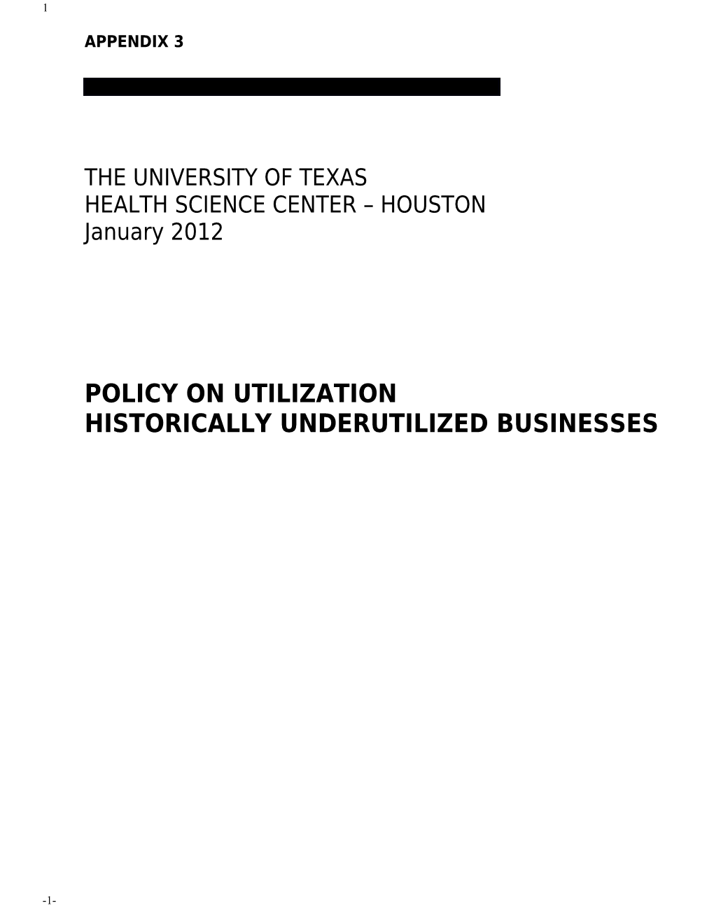 Historically Underutilized Business (HUB)