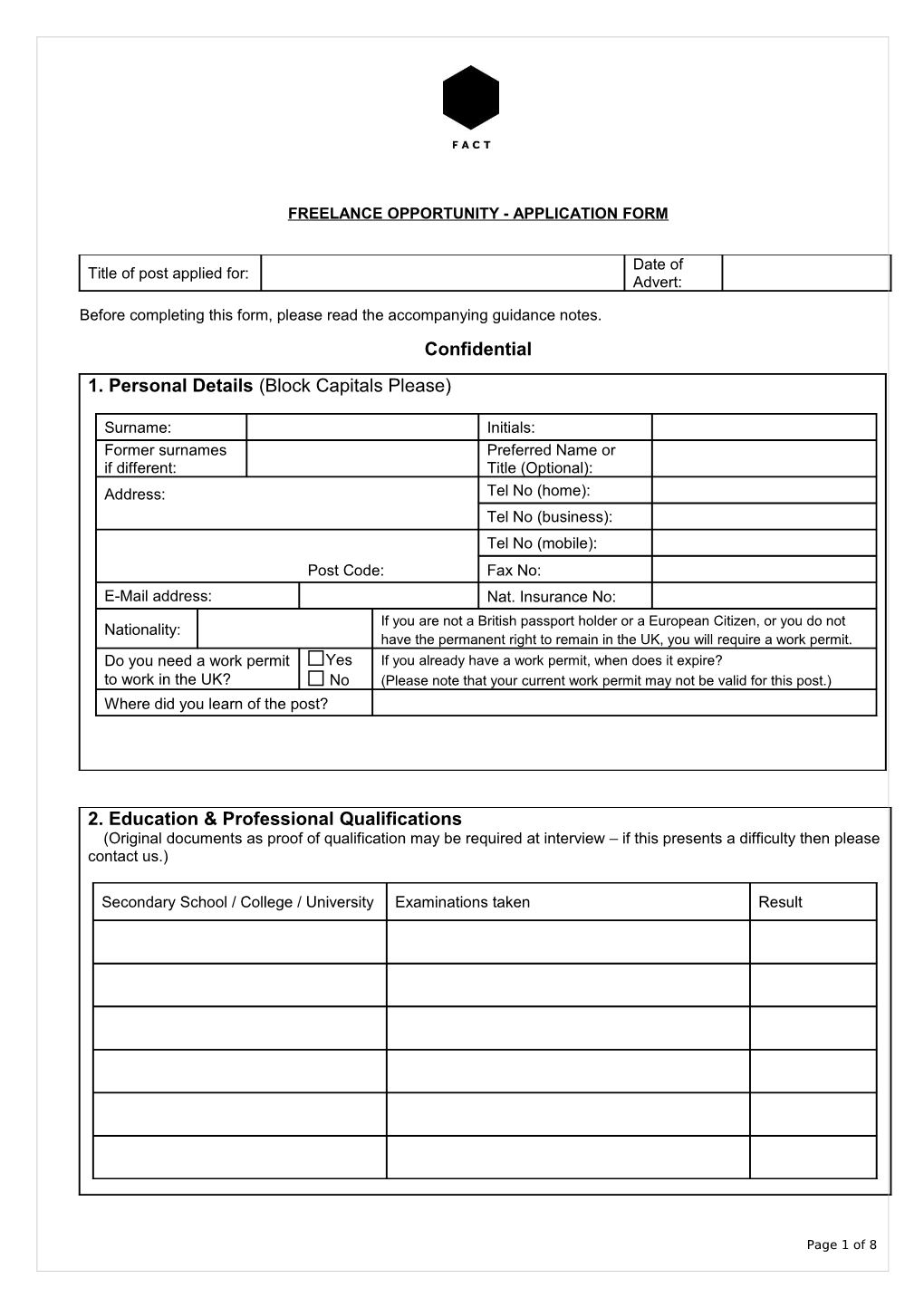 Job Application Form s14