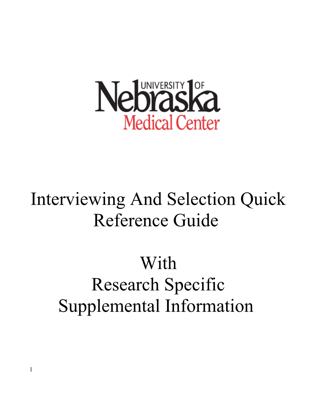 Interviewing and Selectionquick Reference Guide