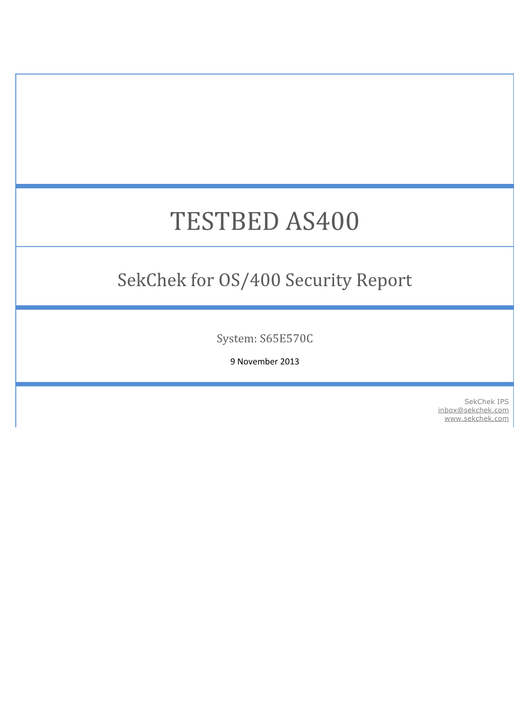 Sekchek for AS400 Report