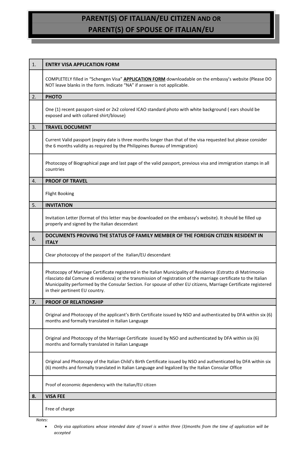 Only Visa Applications Whose Intended Date of Travel Is Within Three (3)Months from The