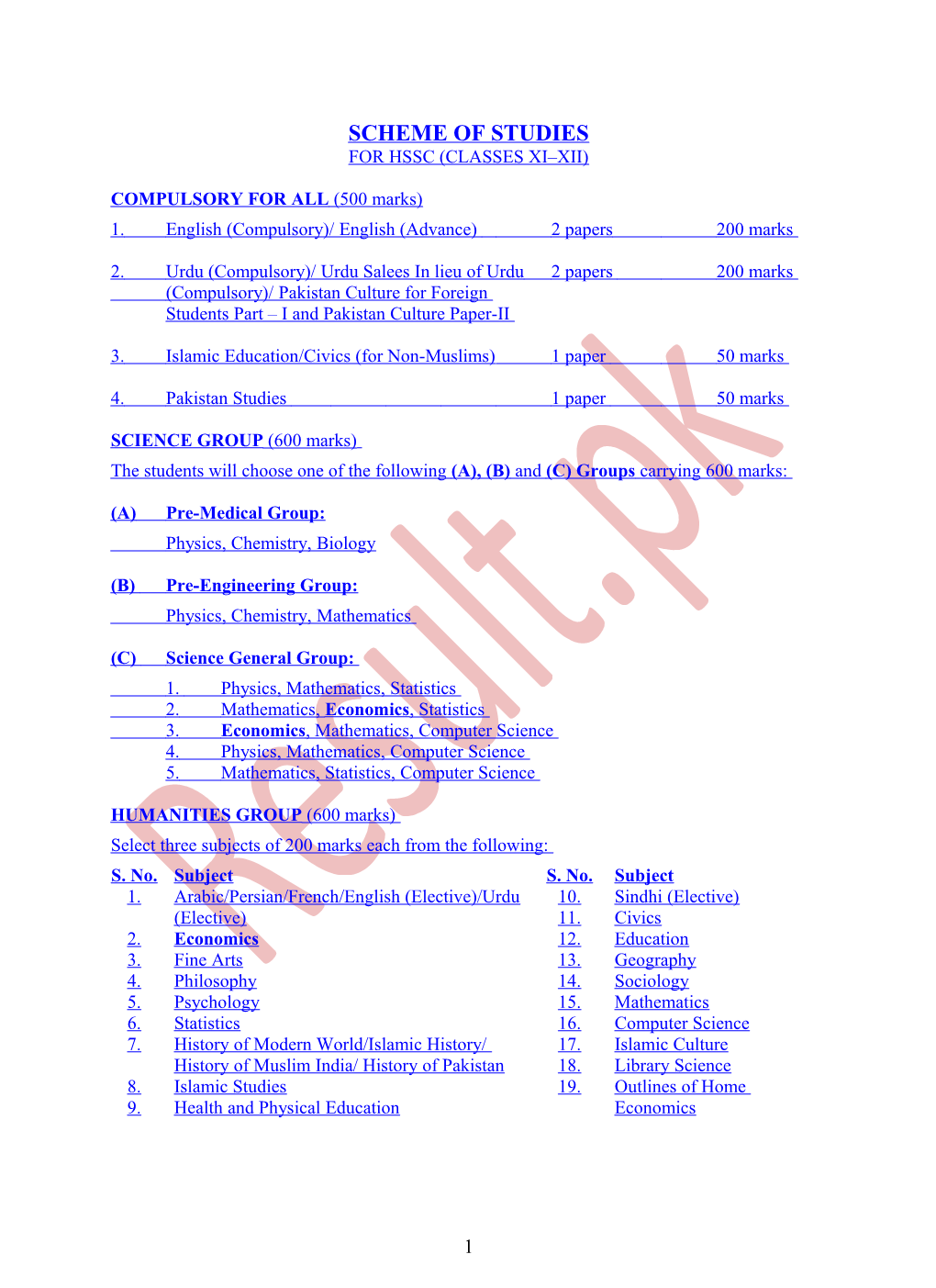 Scheme of Studies s1