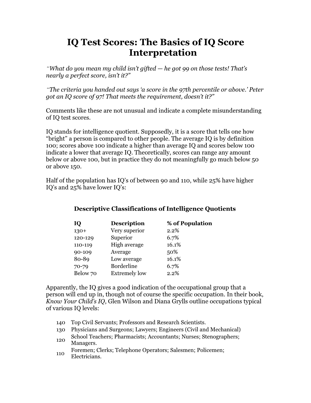 IQ Test Scores: the Basics of IQ Score Interpretation