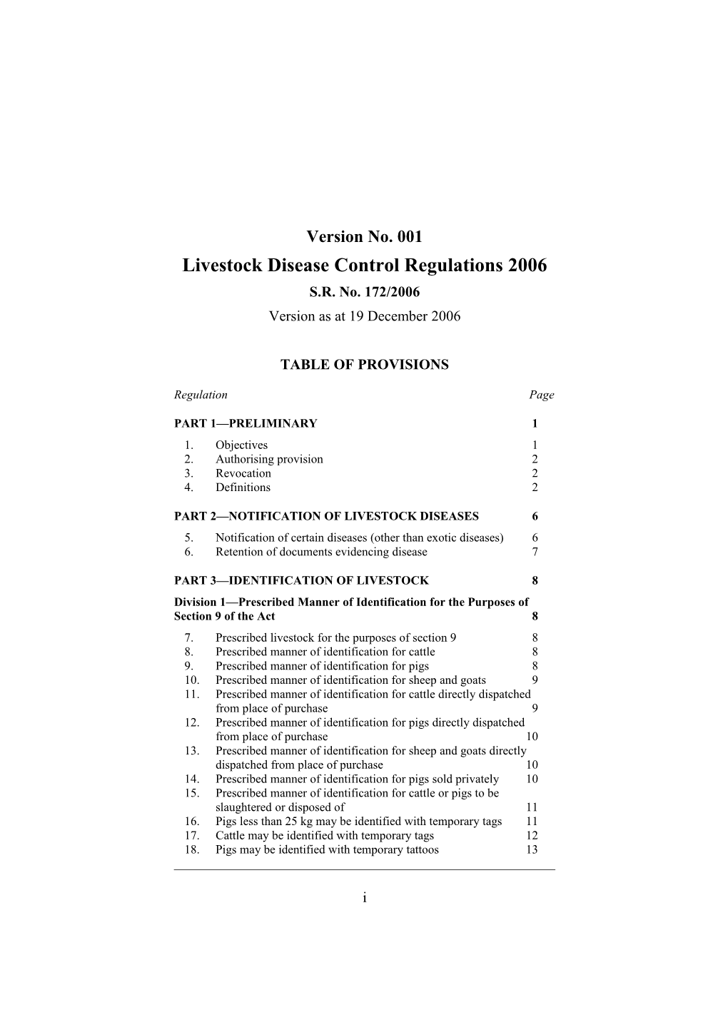 Livestock Disease Control Regulations 2006