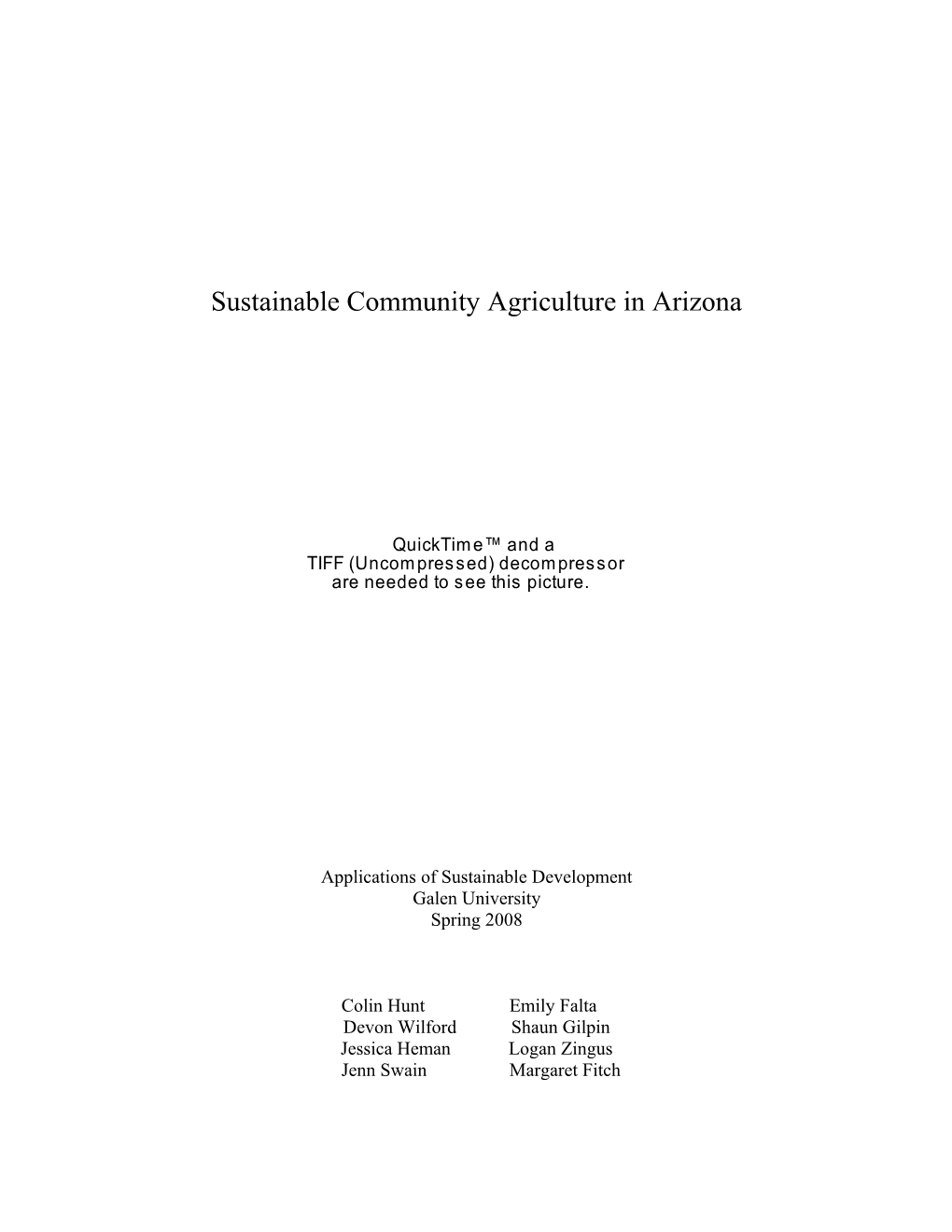 Sustainable Community Agriculture in Arizona