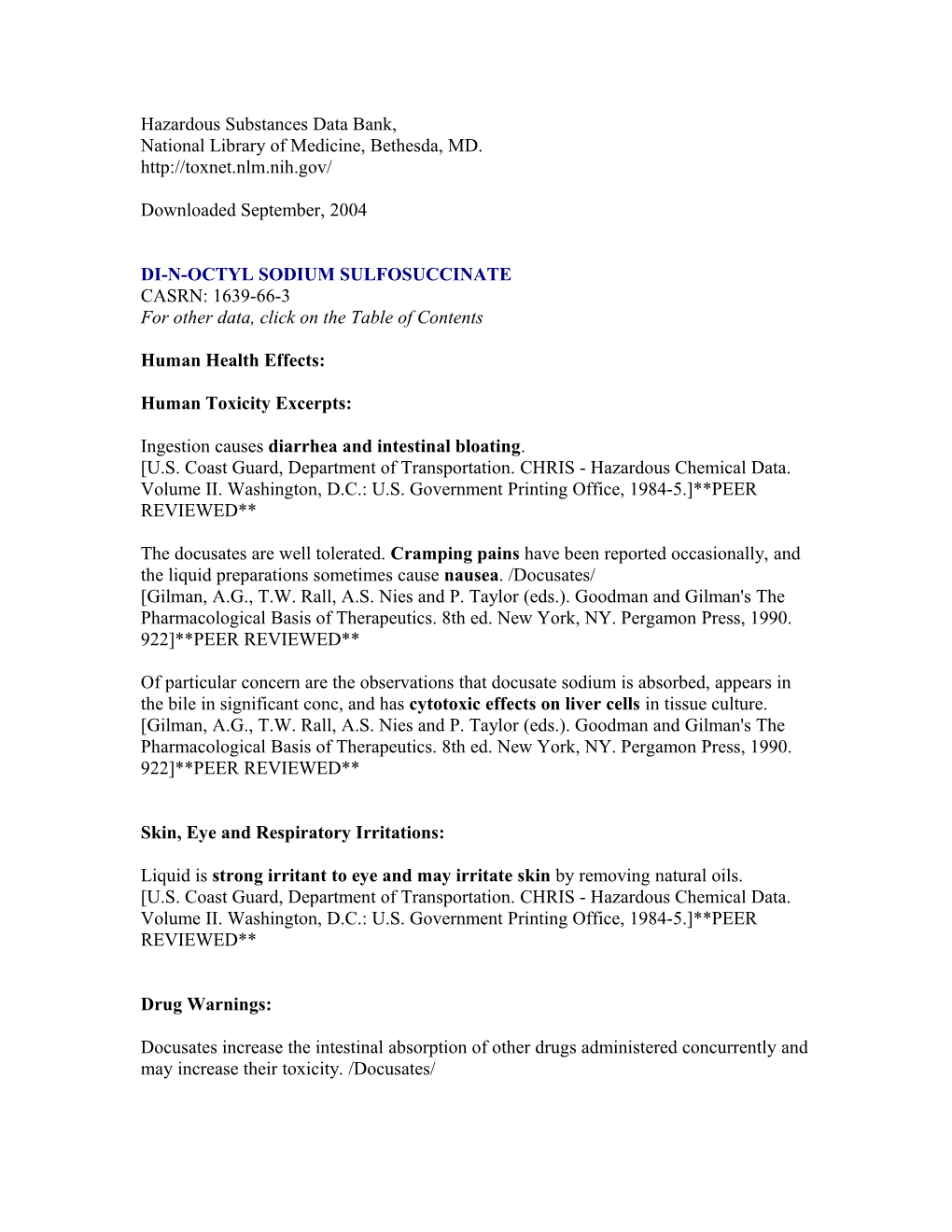 Di-N-Octyl Sodium Sulfosuccinate