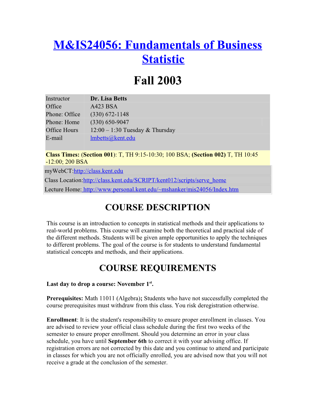 M&IS24056: Fundamentals of Business Statistic