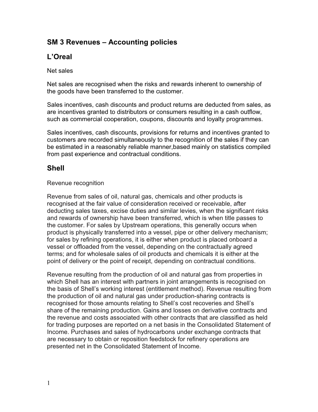 SM 3 Revenues Accounting Policies