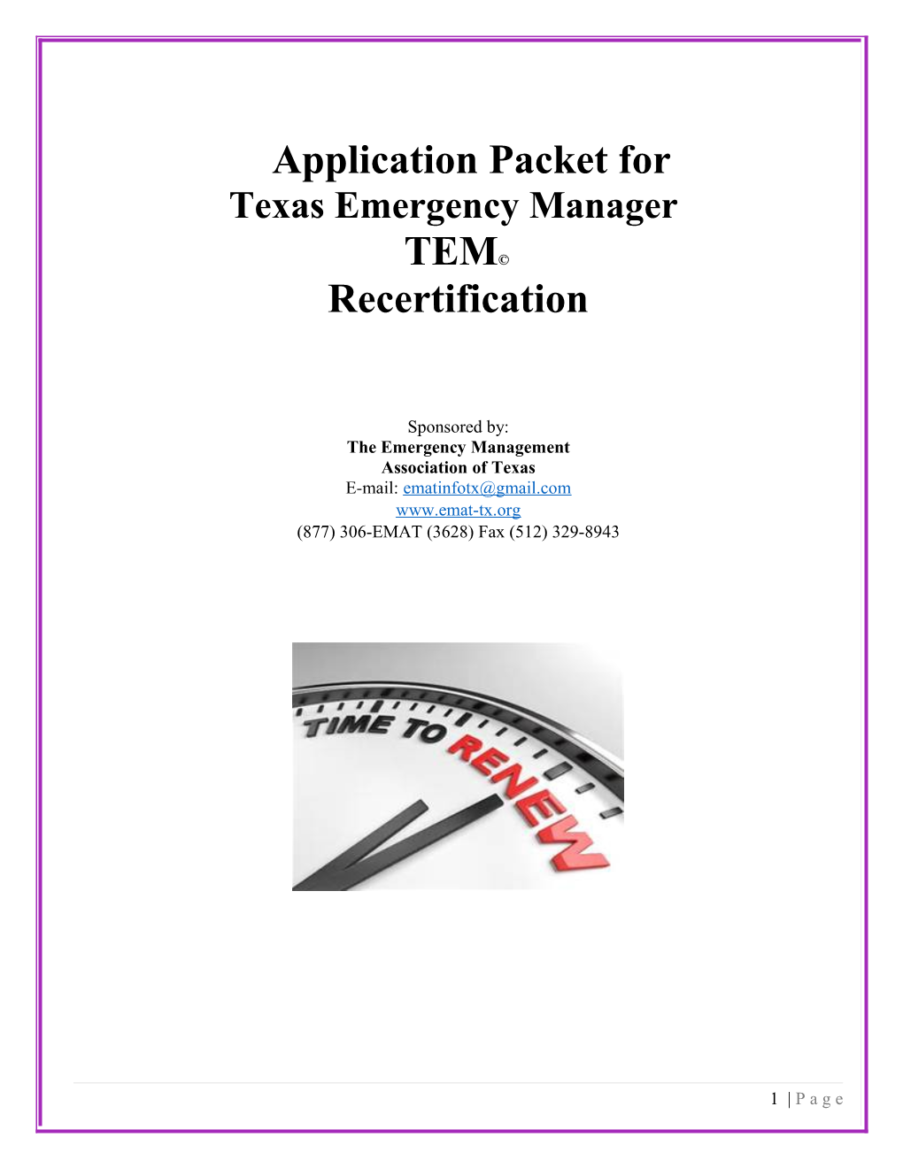 Application Packet For