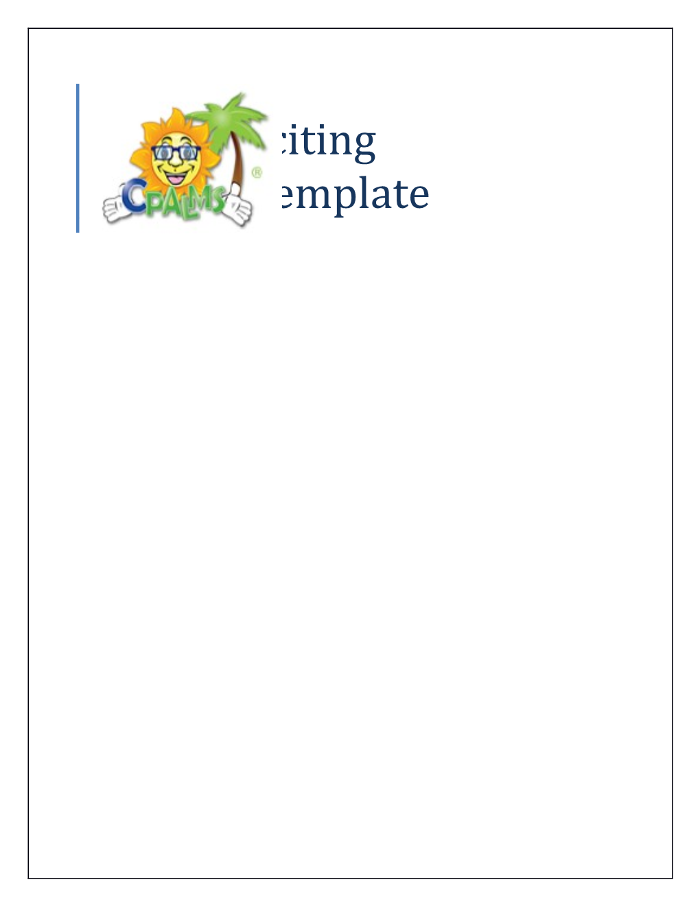 Model Eliciting Activity Template