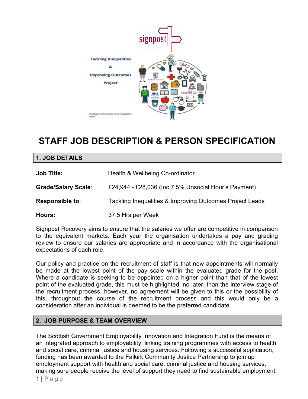 Staff Job Description & Person Specification
