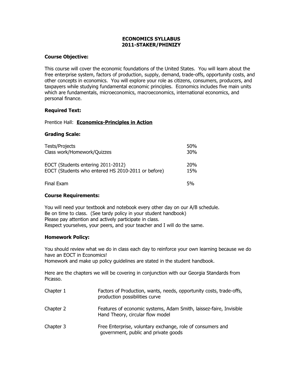 Economics Syllabus