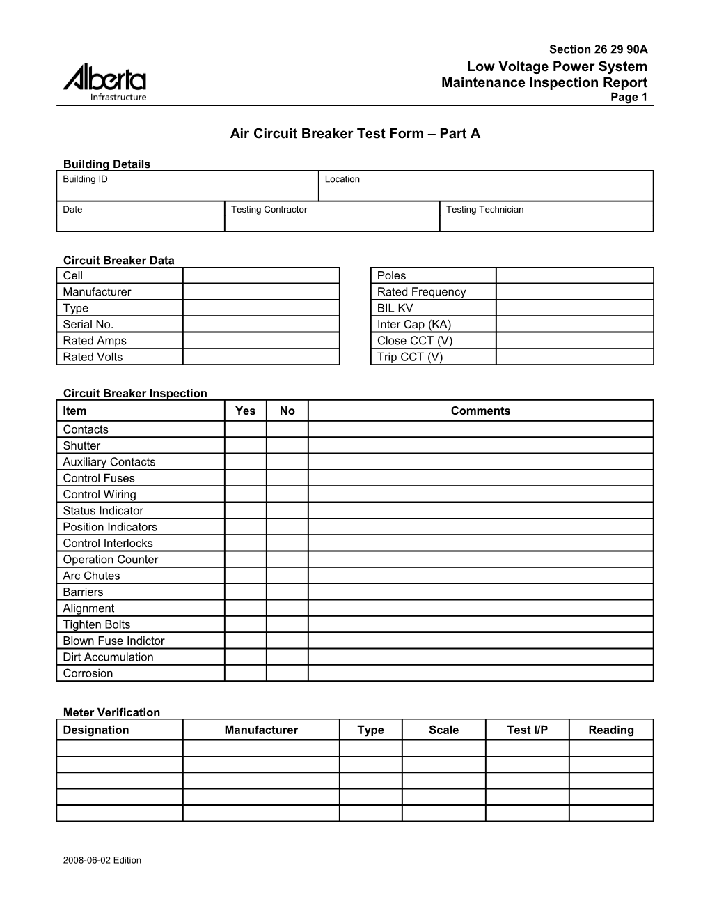 16498 - Medium Voltage Power System Maintenance Inspection Report