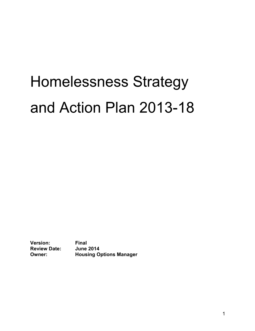 Homeless Strategy & Action Plan 2013 18