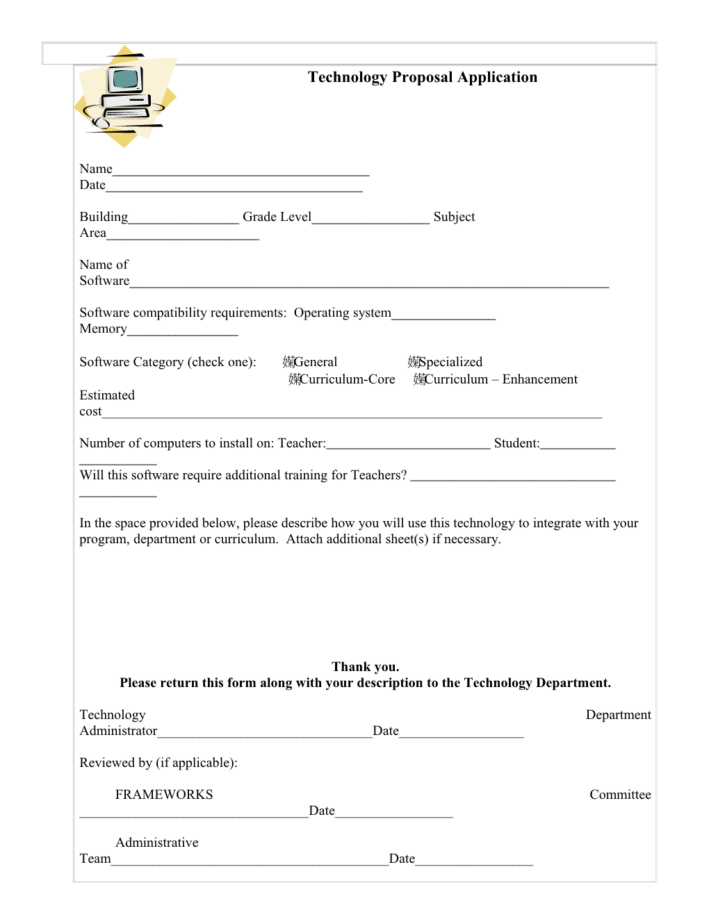 Technology Proposal Application