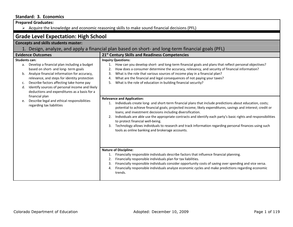 Colorado Department of Education Adopted: December 10, 2009 Page 1 of 119