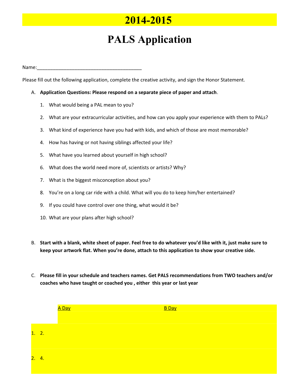 PALS Application