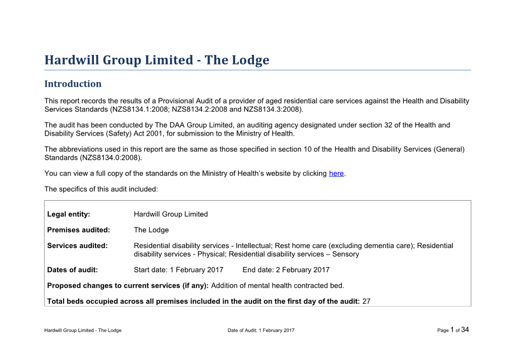 Hardwill Group Limited - the Lodge