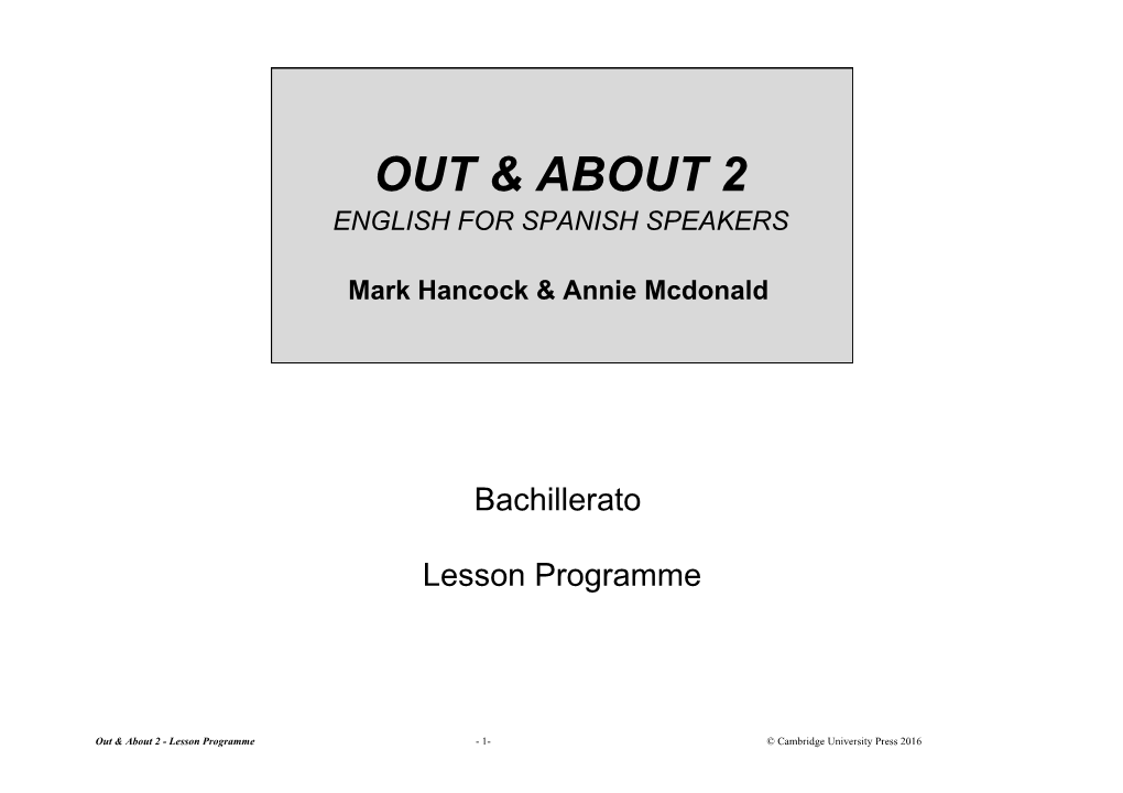 Lesson Programme