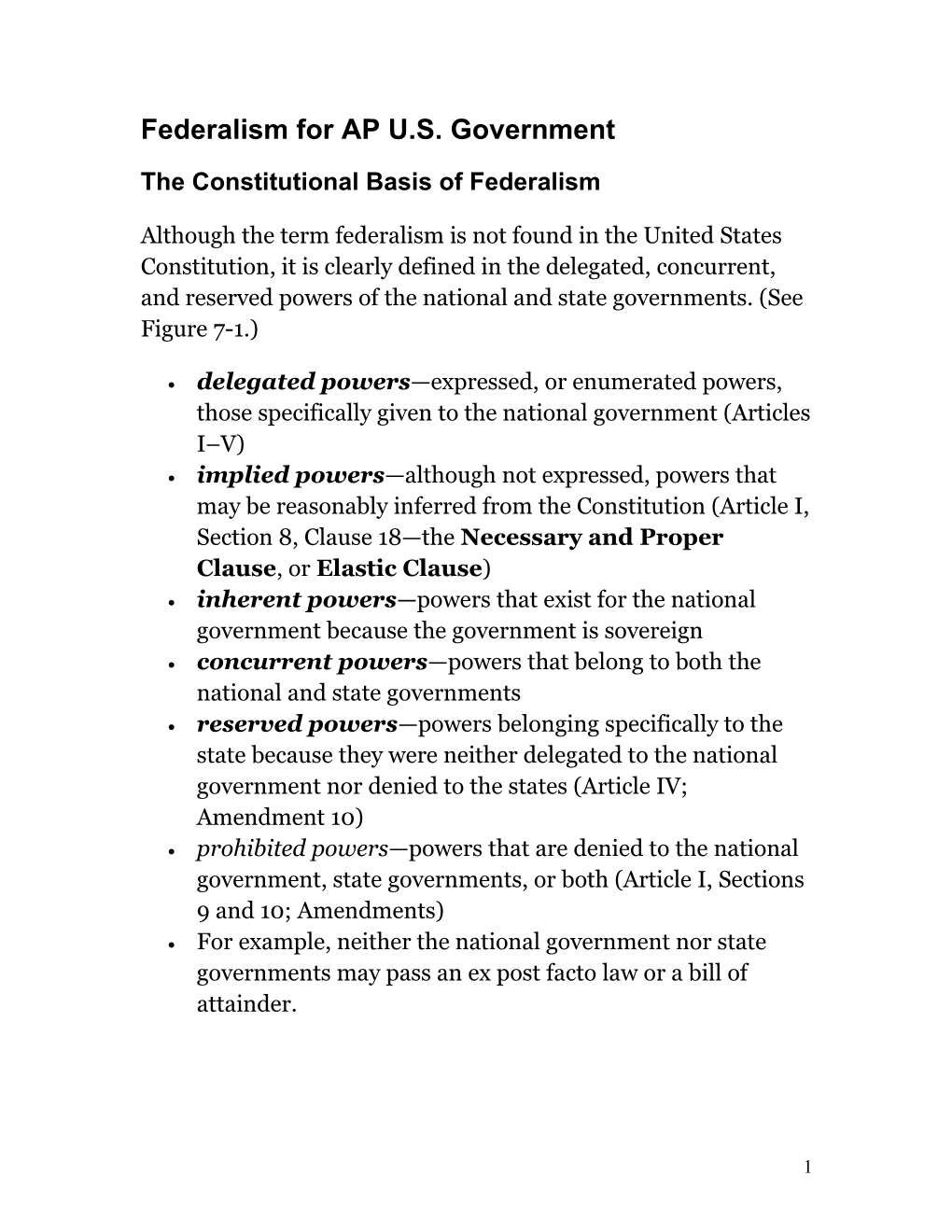 Federalism for AP U