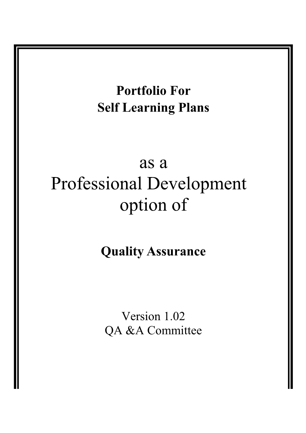HKCFP - Portfolio for Self Learning Plans