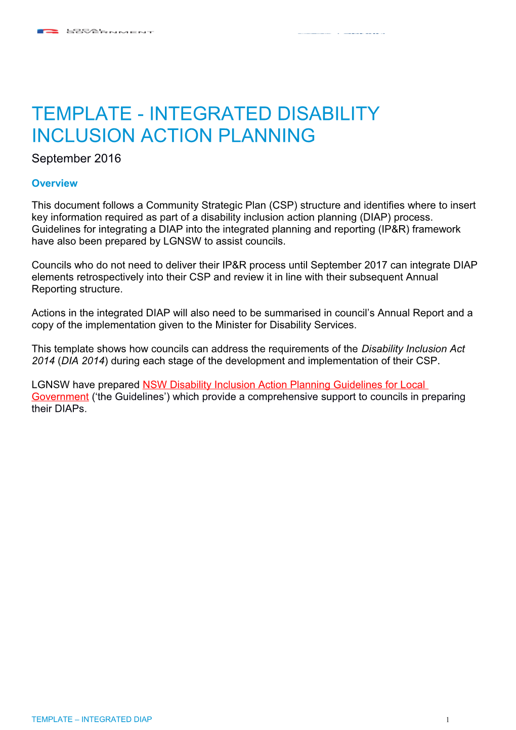 Template - Integrated Disability Inclusion Action Planning