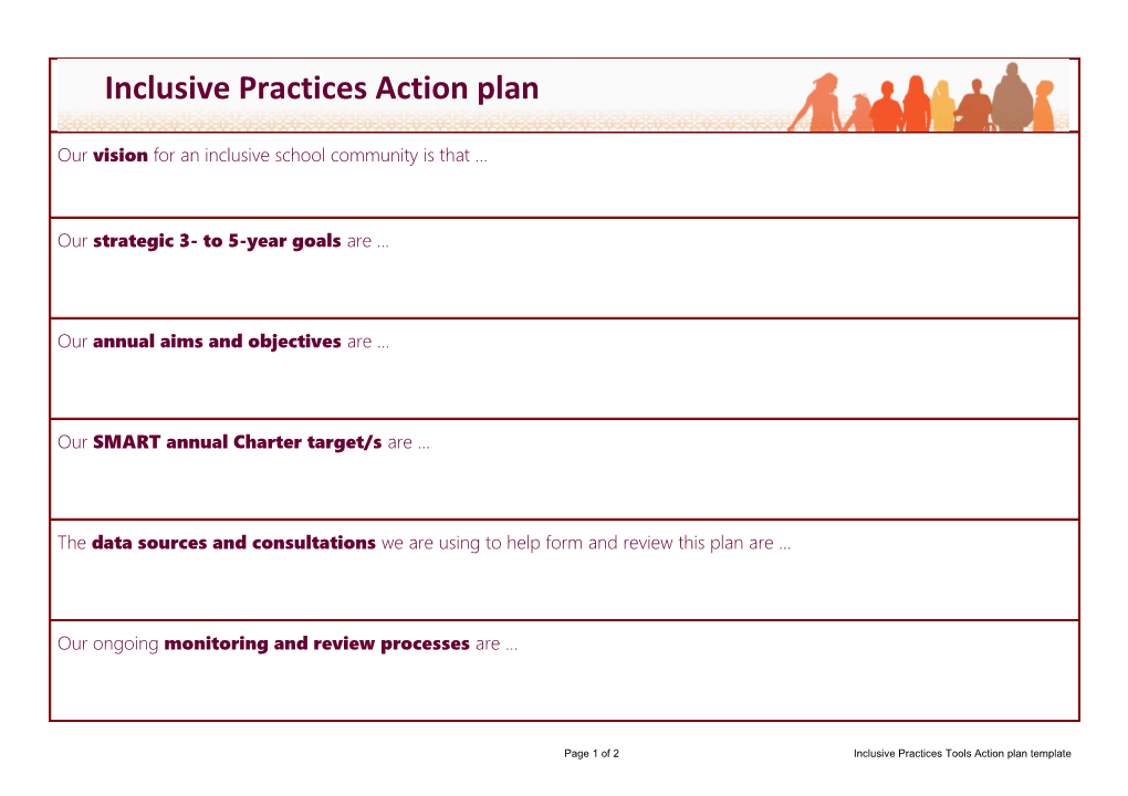 Inclusive Practices Action Plan(Continued)