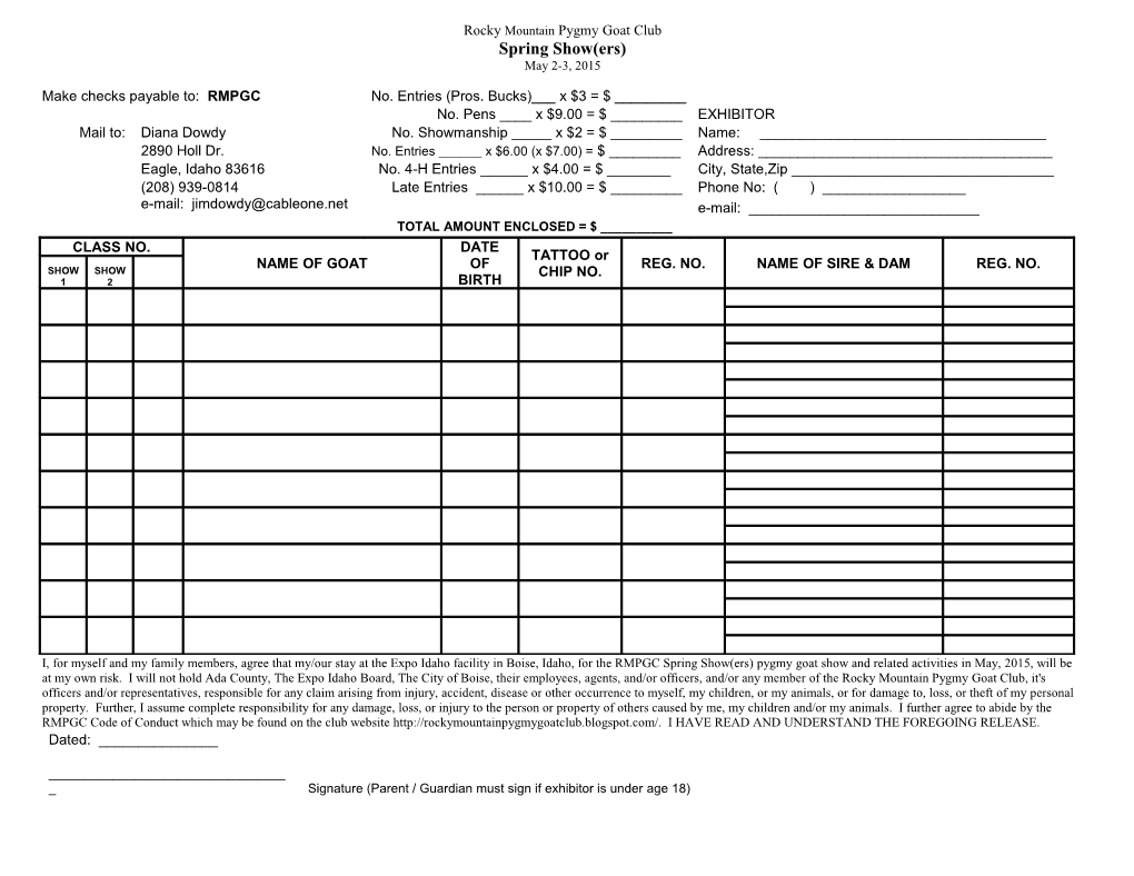 Make Checks Payable to RMPGC