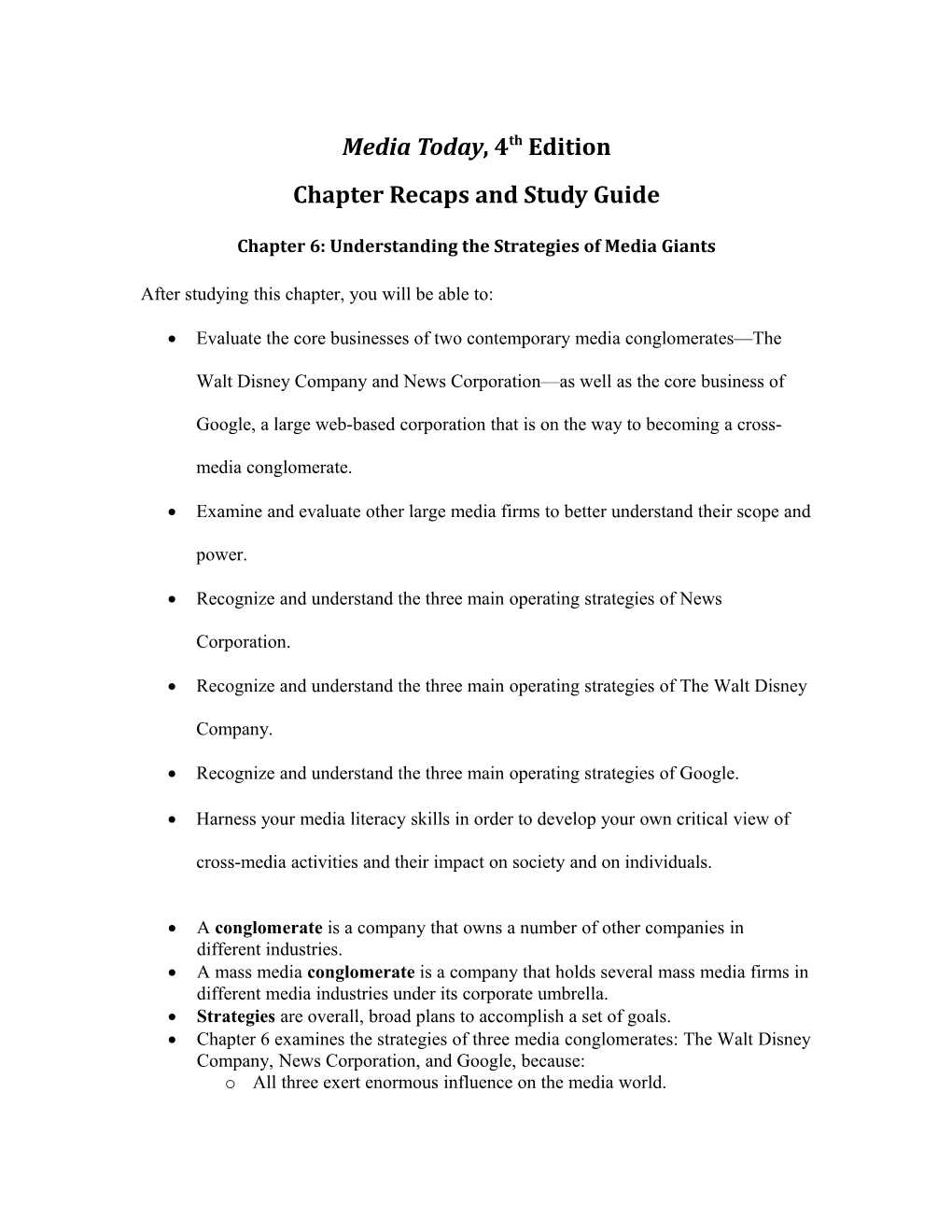 Chapter Recaps & Study Guide