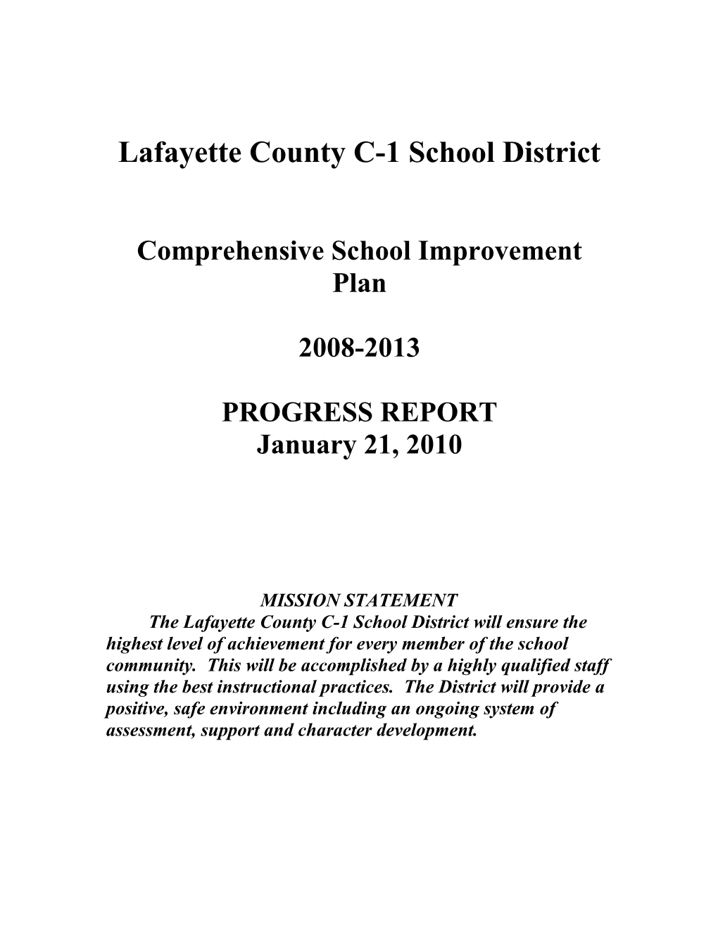 Comprehensive School Improvement Plan Timeline