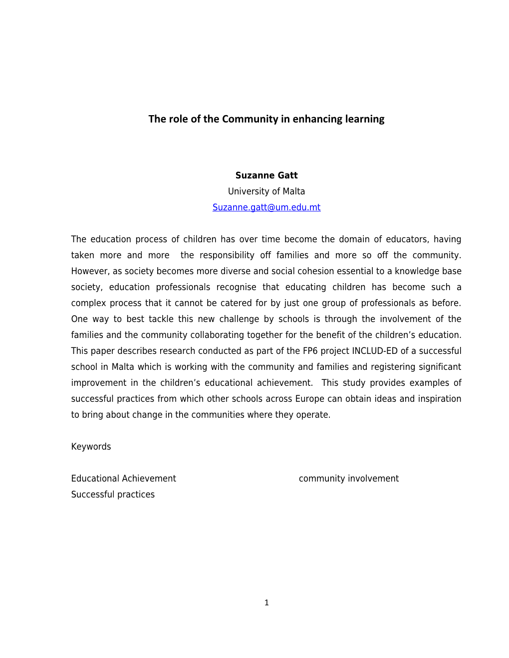 The Role of the Community in Enhancing Learning