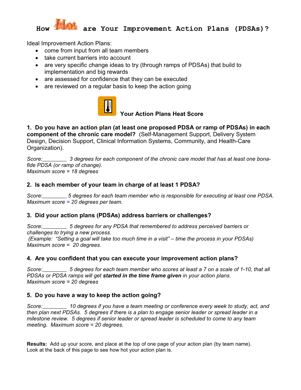 How Hot Is Your Improvement Action Plan