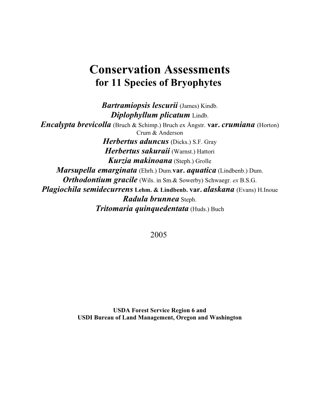 Conservation Assessments