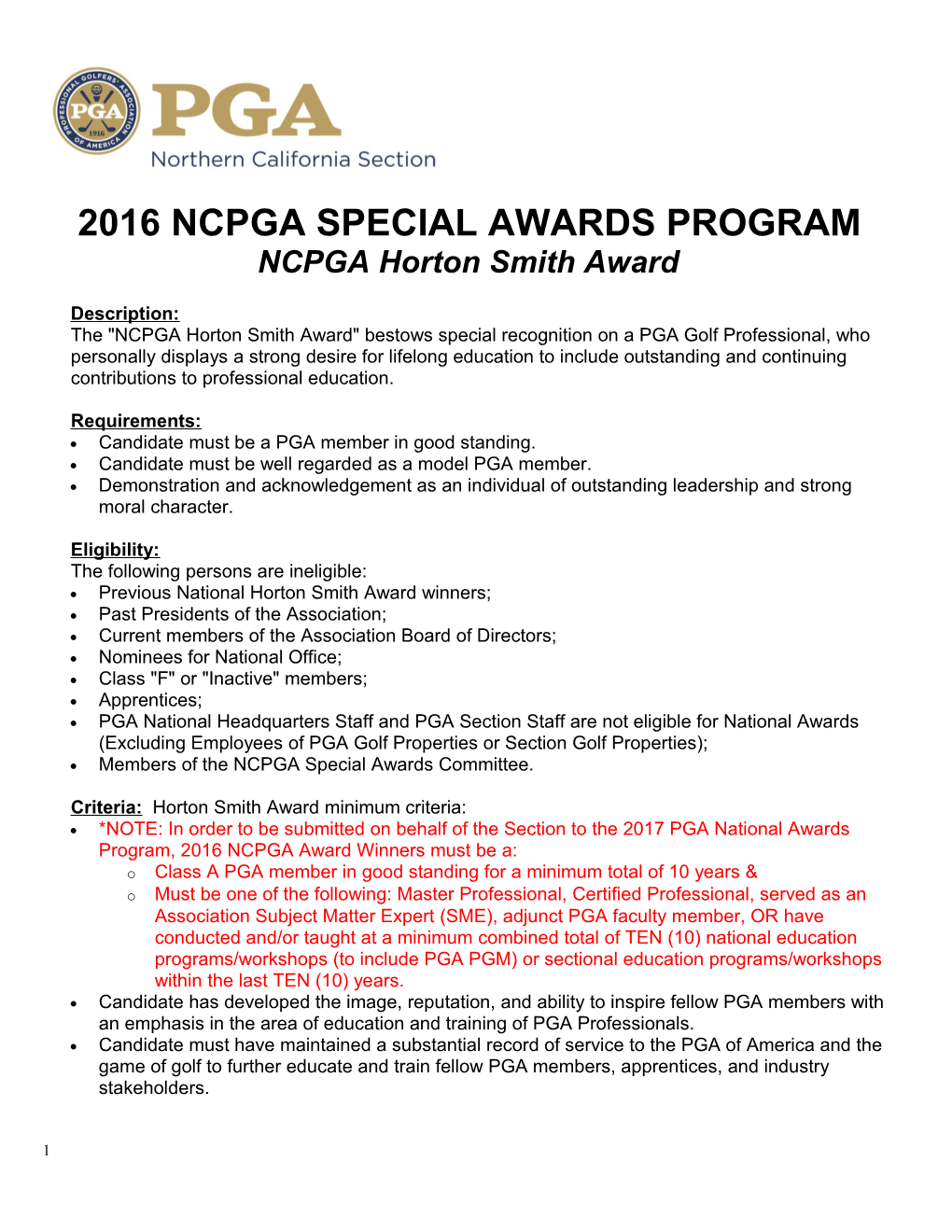 2016 Ncpga Special Awards Program