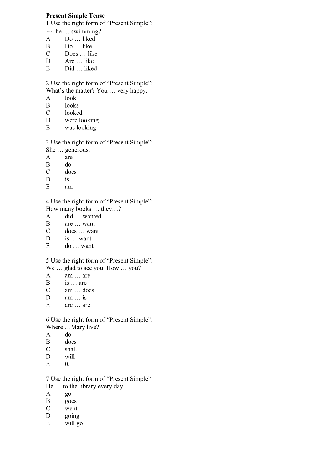 Present Simple Tense