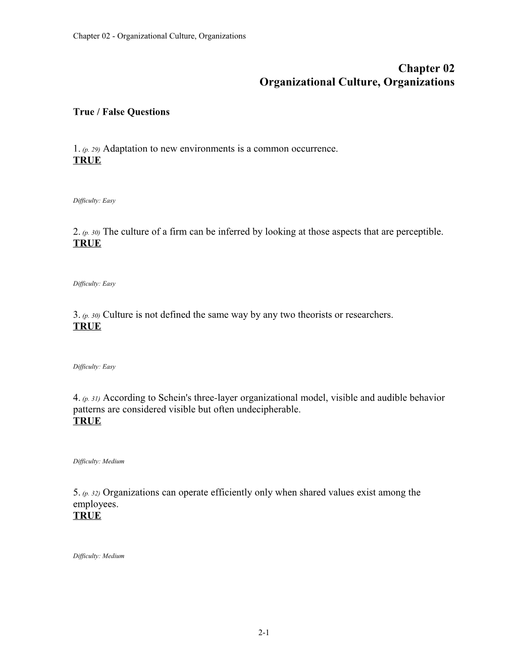 Chapter 02 Organizational Culture, Organizations