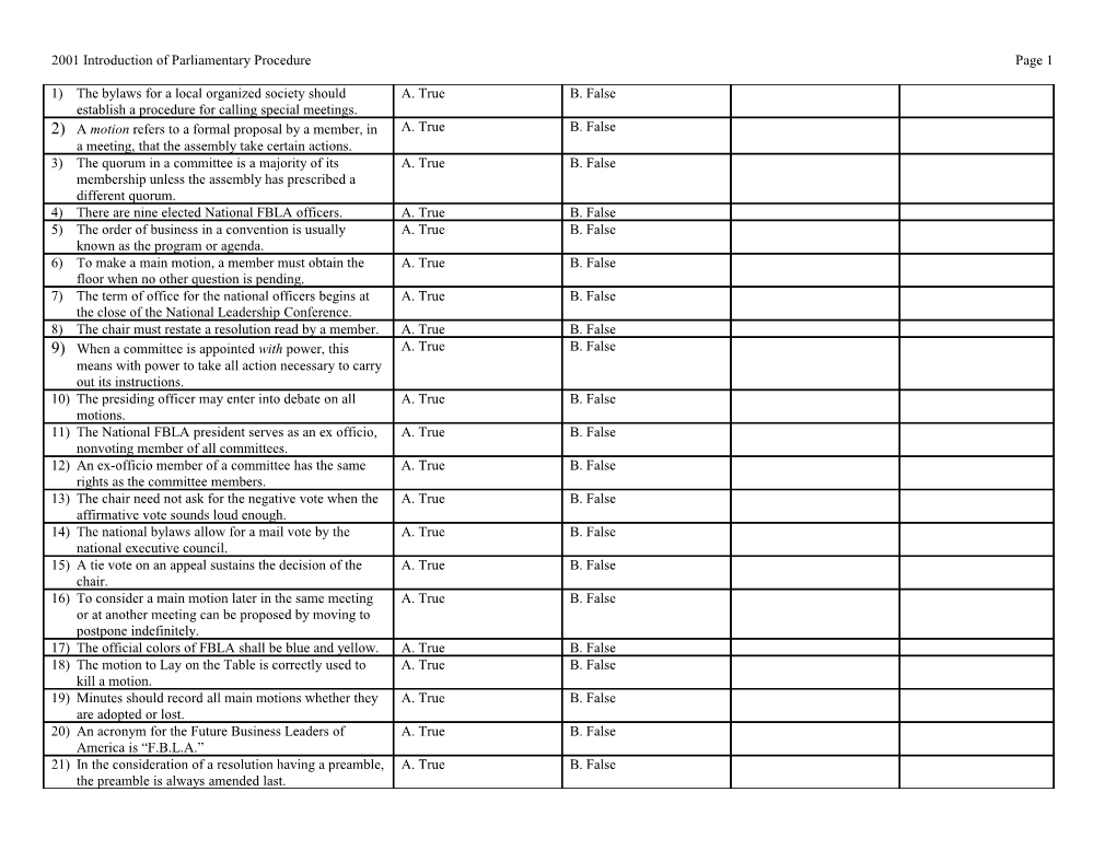 2001 Introduction of Parliamentary Procedurepage 1