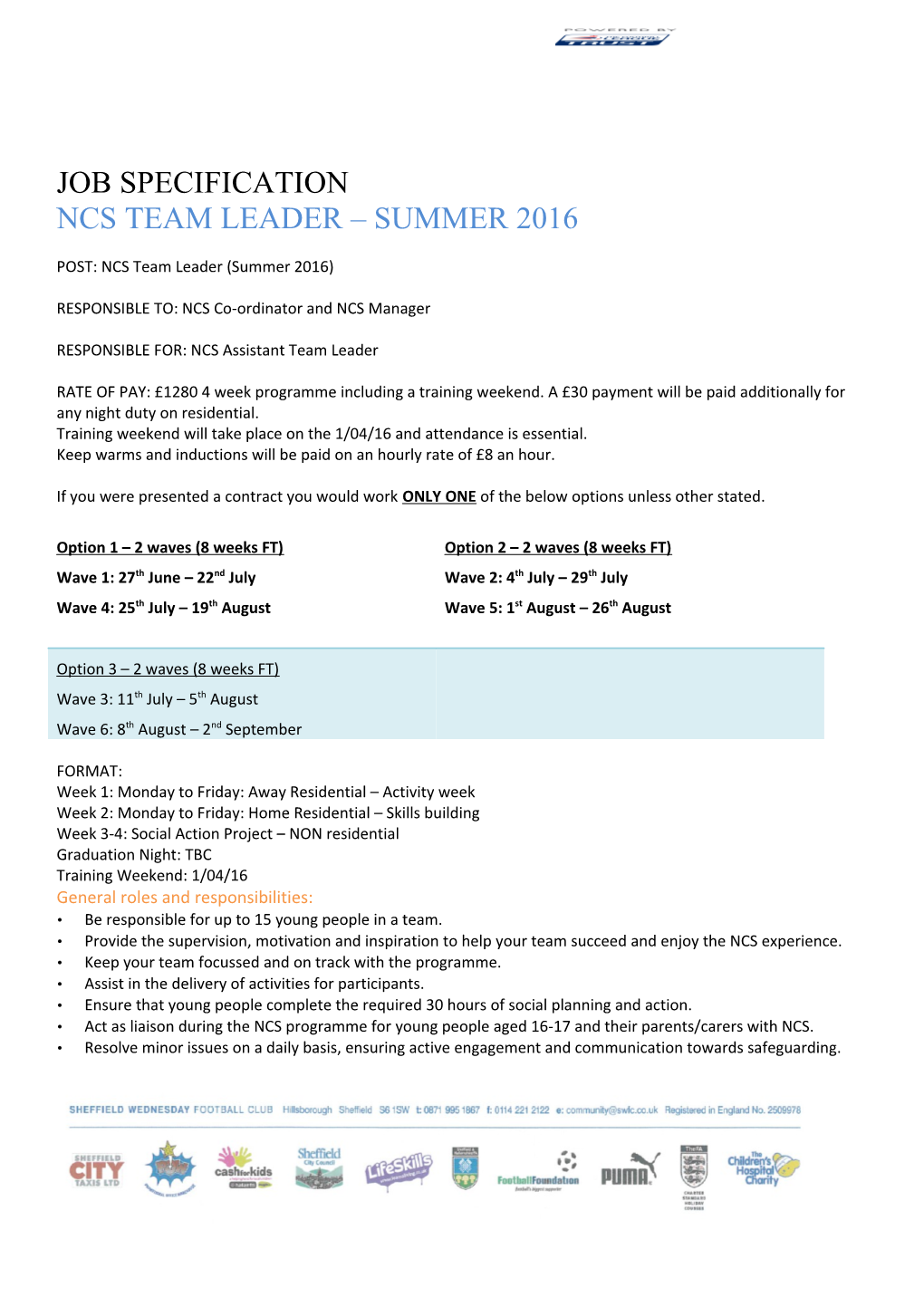 Ncs Team Leader Summer 2016